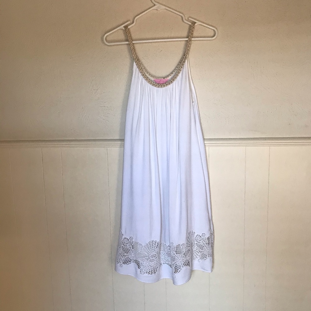 Lilly Pulitzer white and gold dress